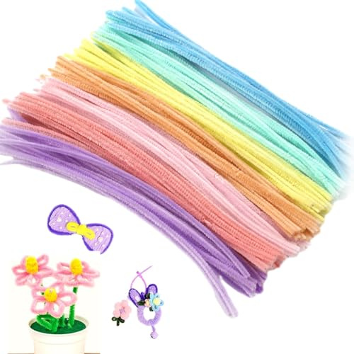 100Pcs Coloured Pipe Cleaners for Craft,Pipe Cleaners Bulk for Craft flower