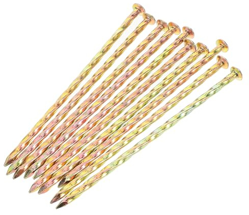 Tofficu 10 Pièces Clous de Sol Métal Spirale pour Bordure de Jardin et Fixation de Gazon Synthétique Piquets Solides Acier pour Ancrage Tentes et Équipements Extérieurs