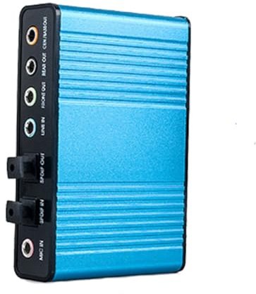 RASTKY Carte Son Externe à Fibre Optique 5.1 HD, Transmission USB Pleine Vitesse, Idéale pour la Lecture Multicanal, CD de Pilotes Inclus