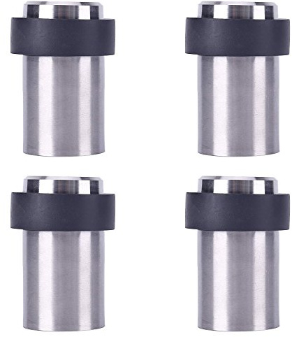 4 x Türstopper aus Edelstahl für Bodenmontage (Zum Schrauben/Bohren) Edelstahl-Design Tür Stopper Puffer ø32mm, 60mm Hoch