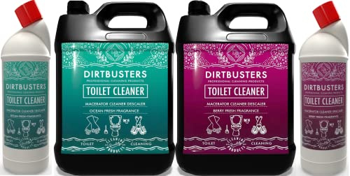 Dirtbusters Toilet Macerator Cleaner & Descaler, Deep Cleaning With Limescale Remover, Safe To Use With Pump Units, Toilets, Septic Tanks, Macerators & Urinals, Berry & Ocean Fresh (12L)