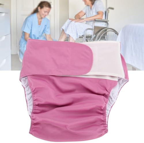 Jadeshay Verstellbare Windeln für Erwachsene, Waschbare Windeln Erwachsene Wiederverwendbar Waschbar Verstellbare Große Windel (Rosa)