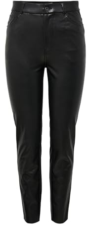 ONLY Pantalon en Simili-Cuir ONLEMILY Taille Haute Regular Fit Pantalon en Simili-Cuir Black XL 30 Black 1 XL / L30