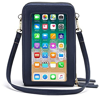 myfriday Touch Screen Phone Bags for Women RFID Blocking Crossbody Shoulder Bag Small Handbags Multifunctional Cellphone Bag 3 Main Pockets & Card Slots