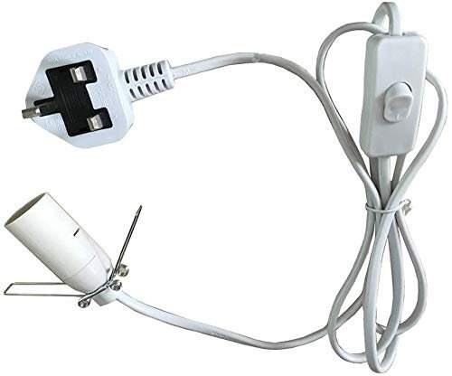 Clossy London LED Energy Saving Bulb + Very Rare Natural White Himalayan Salt Crystal lamp Healing IONES Therapeutic Handmade Rough Shape Rock Stone (White Salt Lamp Replacement Cable Lead)