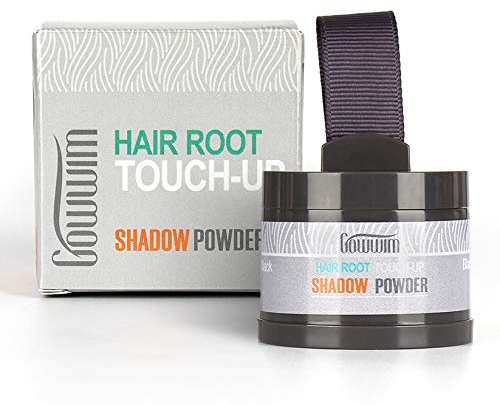 gowwim Root Retouche, poudre pour cheveux comble instantanément la perte de cheveux et le recul des cheveux, poudre pour sourcils, correcteur de racine pour cheveux et barbe, 0,14 oz, 4 g (Marron)