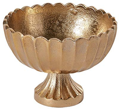 Accent Decor Scallop Compote for Plant and Flowers | Modern Bowl Decor for Home or Office l Indoor and Outdoor Vase for Any Event Decorations (5.75x 4.5) (73350)