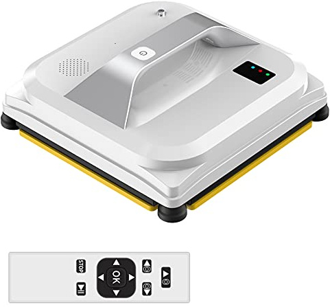 Topchances Roboter-Fensterreiniger – Smart Glasreinigung Robotertechnologie App & Remote Powered Washer für Tisch hohe Fenster Decke magnetisch automatisch für den Innen- und Außenbereich – Weiß