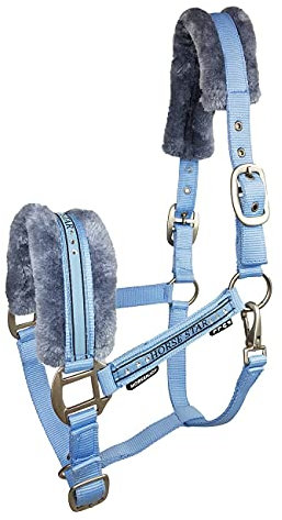 Horsenjoy Pferde Halfter Faux Fur-Polsterung Reithalfter Stallhalfter Weidehalfter