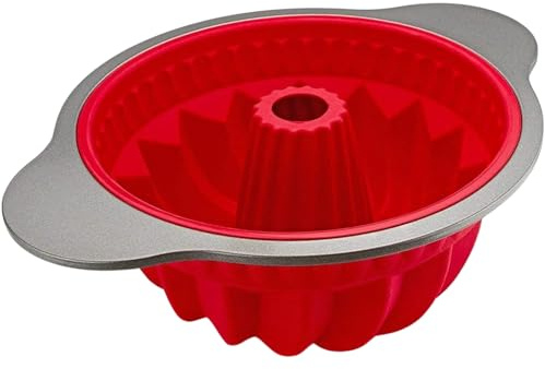Moule à cake en silicone Boxiki Kitchen, moule à cake cannelé antiadhésif avec cadre en acier de qualité supérieure et poignées | Moules à gâteau parfaits pour la cuisson de gâteaux, gelées, gelatinas
