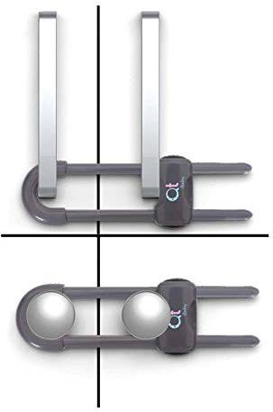 QT BABY Baby Proofing Cabinet Locks | Adjustable U Shaped Baby Safety Latches for Drawers, Fridge, Closet |Modern Baby Proofing Cabinet Lock with Extra Secure Lock Buttons (Pack of 4)