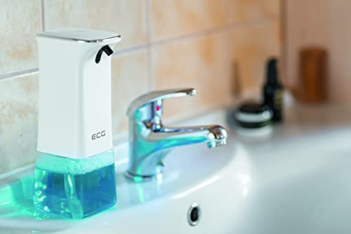 ECG BD 351 - Dosatore Sapone Bagno, Dispenser per Sapone in Schiuma, Porta Sapone, Colore: Bianco
