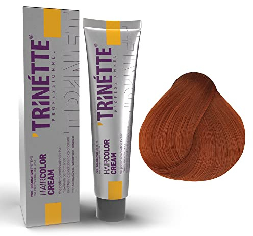 Trinette Professionelle No 7.44 Intensiv Mittelblond Kupfer Permanente Haarfarbe Creme 100 ml – Intensive Kupferfarbergebnisse, Leuchtende Rottöne, Hohe Deckkraft, Langanhaltende Salonqualität