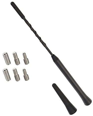 YINETTECH 2 x Universal-Auto-Radioantenne FM AM Antenne Kurzstab Fahrzeug Antenne Mast Ersatz Dachhalterung Fahrzeugantenne 65 mm 245 mm mit M4 M5 M6 zum Anschrauben Typ Auto Antenne