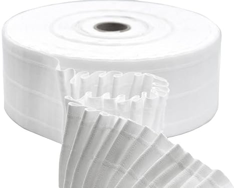 Furlanis - Transparentes Gardinenband mit 3 Strängen, italienischer Stoff - 80 mm, Gelb