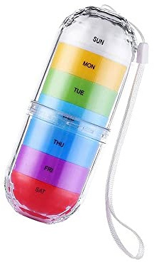 Scatola portaoggetti per pillole, Rainbow Weekly Tablet Container 7 Grid Medicine Organizer Case per Casa/Viaggi/Ufficio/Scuola