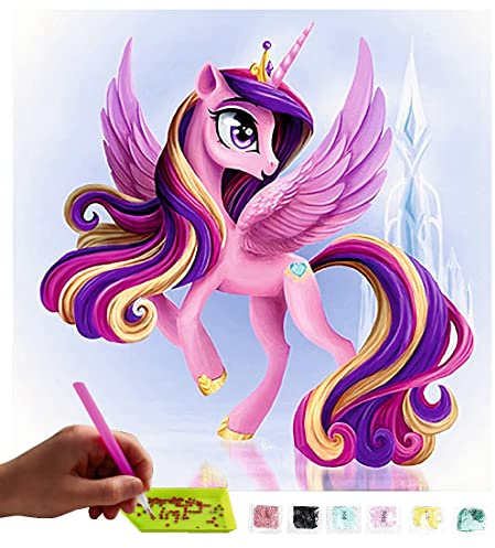 MISHBAY Diamond Painting Erwachsene Set 30x30cm Pony - Diamant Painting Entspannendes DIY Komplettset für Frauen & Anfänger - Kreatives Hobby für Ruhige Auszeite