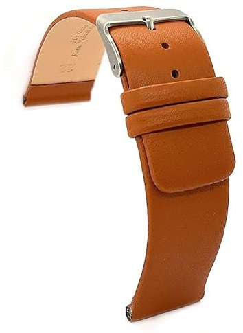 diloy Uhrenarmband Leder minimalistisch nahtlos 327 | Rindslederarmband für Damen und Herren, klassisch elegant, 2 mm, antiallergisches Futter, Schnellwechsel oder Werkzeug