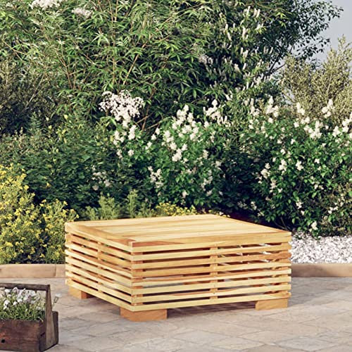 Tidyard Garten Beistelltisch Couchtisch Gartentisch Teetisch Balkontisch Kaffeetisch Holztisch Gartenmöbel Tisch Massivholz Teak 69,5x69,5x31 cm