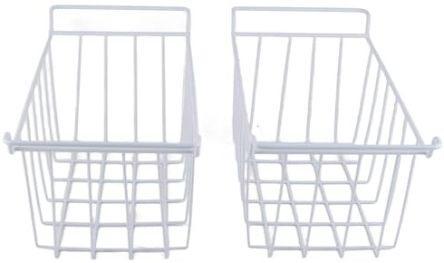 Gefrierschrank Korb Organizer, 2pcs Kühlschrank Metallbehälter, Große Drahtaufbewahrungskörbe mit Griffen, Kühlschrank Teiler Container für (39 x 20 x 20 cm)
