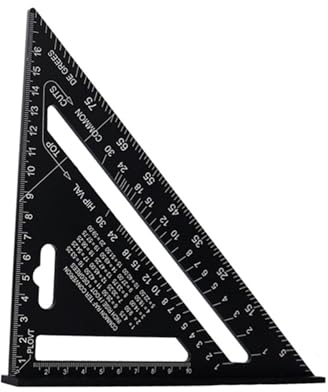 185mm Zimmermannswinkel,Anschlagwinkel,Tischler Werkzeug,Dreieck,Schreinerwinkel,Metall Aluminium Lineal Und Winkel Lineal,Hohe PräZision Schreinerwinkel Für Zimmermann,Dachdecker,Ingenieur(Schwarz)
