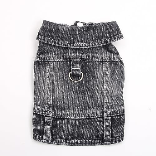 Frühling Und Herbst Warme Haustierkleidung, Hundejeans, Mantel, Jacke, Chihuahua, Mops, Jeansweste, Katze, Hundebekleidung, Bekleidung,Schwarz,S