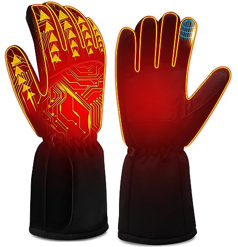 Svpro Beheizbare Handschuhe,Warm Winterhandschuhe Herren Damen Touchscreen Skihandschuhe Thinsulate Thermohandschuhe Winddicht Fahrradhandschuhe fur kifahren,Wandern,Radfahren,Motorradfahren