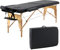 Panana 2-Zonen Massageliege Tragbare Massagebank Höhenverstellbarer Massagetisch mit Kopfstütze und Abnehmbare Armlehnen aus Holz (Schwarz)