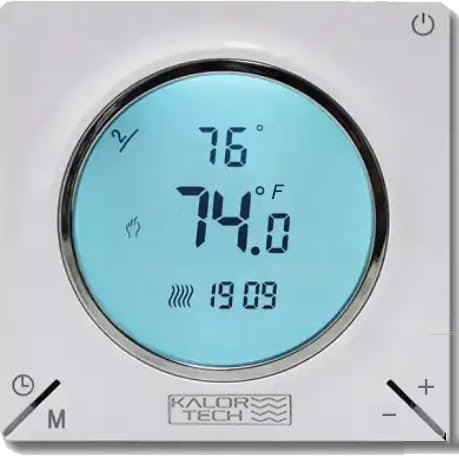 KALOR TECH Wi-Fi Smart Thermostat for Electric Baseboard Heaters, 120-240V Systems, Proprietary Wall Plate, LCD Fahrenheit Display, Compatible with Alexa, Google Home, Smart Life and Tuya App (829F)