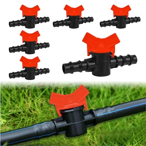 6 pezzi valvola irrigazione giardino,rubinetto plastica irrigazione, rubinetto plastica tubo, rubinetti irrigazione plastica, valvola irrigazione per Irrigazione Giardino Valvole Regolatrici (A)