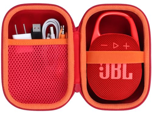 Lebakort Hart Schutz Hülle Etui Tasche für JBL Clip 5 Tragbare Lautsprecher | Leicht und tragbar, staubdichte Aufbewahrung, reisefreundlich, tragbar für den täglichen Gebrauch, rote Hülle