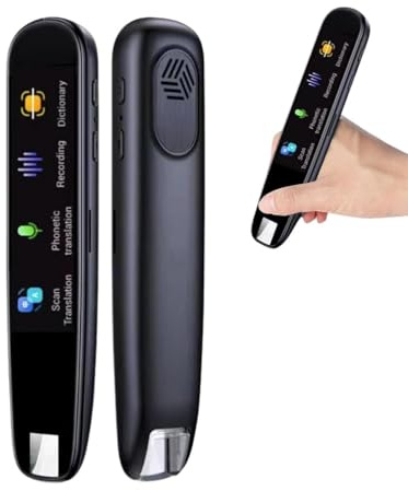 Amigopen Multipurpose Translation Device, Übersetzungs Stift Scannen, Übersetzer mit Sprachausgabe, Sprache Übersetzung Scannen Lesen Stift, Instant Text Scannen Lesen Übersetzergerät (Schwarz)