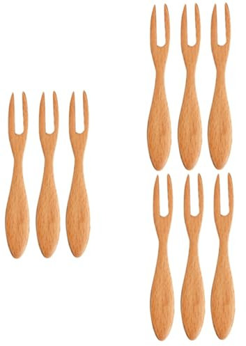 Cabilock 9 Stk Obstgabeln aus Holz hochzeitsideen hochzeitsparty dessertgabeln geburtstagseinladungen beemysafe Ausgießer für Flaschen Dessert-Picks Kuchengabel Fruchtgabeln Bambus