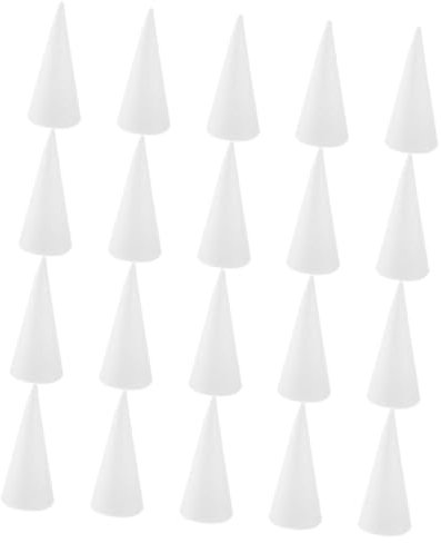 DIYEAH 20stücke Schaumstoffkegel Für Bastelprojekte Weiß Höhe Für Weihnachtsbaum-Dekorationen Partyrequisiten Und Saisonales Handwerk Zu Hause