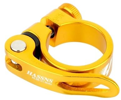 WANGBINGXING Sattelklemme Sattelstütze Klemme Quick Release Sitz Schließen Fahrrad Sattel Verschluss MTB 31,8 34,9 MM Fahrrad Rahmen Clip for 27,2/31,6mm Sitzrohr Sattelklemme(31.8mm Gold)
