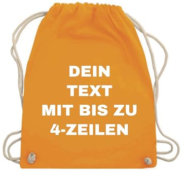 NIMAMA Turnbeutel Baumwollbeutel Bedrucken Lassen - Mit Wunschtext personalisiert - Einkaufstasche als Geschenk für Damen und Herren selbst gestalten