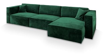 Masseno Ecksofa TOLMO M mit Schlaffunktion L-Form, Sofa mit Bettkasten, Wohnzimmersofa, Couch, Soffa, Bettsofa, Couchgarnitur- Grün, Monolith 37