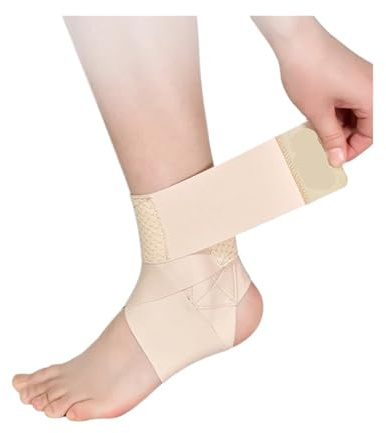 MTKSFDC Bandage FußGelenk 1 Paar Knöchelbandagen for Damen und Herren, Fuß- und Knöchelbandage bei verstauchtem Knöchel, Knöchelbandage for die Achillessehne bänderriss schiene(2-Beige,M)