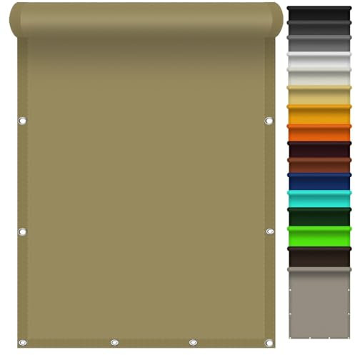 Voile d'ombrage rectangulaire imperméable 6 x 8 m pour extérieur, bloque 98 % des rayons UV, fabriqué sur mesure pour pergola de jardin, couleur taupe