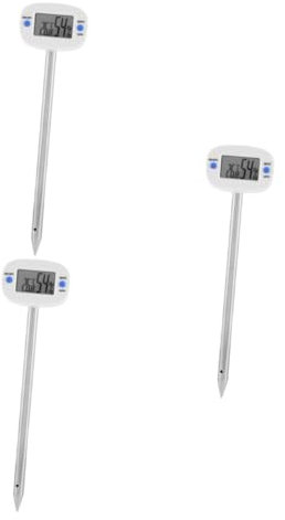 Hemobllo 3 Pezzi Temperatura e Umidità Del Suolo Terriccio Per Piante Da Esterno Misuratore Di Umidità Del Terreno Misuratore Di Umidità Del Prato Terreno Compostato Test Bianca