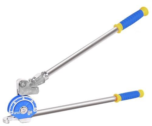 Insvrecho 3/8 Inch Heavy Duty Tube Bender - Professional Aluminum Alloy Tubing Tool for Brake Lines, Fuel Lines, Plumbing - Precision Manual Pipe Bending Kit with Angle Guide