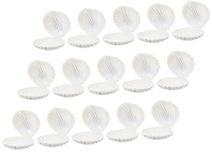 Mobestech 15Piezas Caja de Dulces Forma de Concha Marina Unidades Recipientes Fiesta Organizadores de Joyería y Dulces Decoración para Eventos