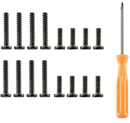 Juego de 17 tornillos de metal para consola de juegos, cubierta trasera, kit de tornillos para reparación de cubiertas de vapor con piezas de reparación de destornillador