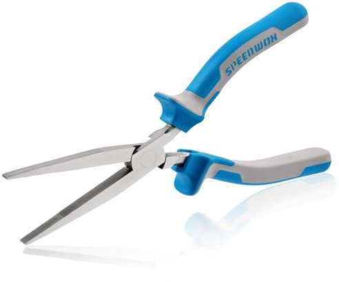 SPEEDWOX Flat Nose Pliers 7-Inch for Jewelry Making Serrated Jaw Precision Pliers with Comfort Grip Mini Duckbill Plier Wire Wrapping Bending Straightening Tool for Crafts and DIY Projects