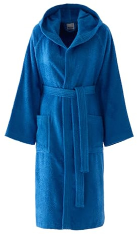 Bassetti Accappatoio Con Cappuccio, Mare, 100% Cotone, Taglia L, Adulto Uomo Donna Unisex, In Spugna Morbido Assorbente Resistente E Lavabile In Lavatrice