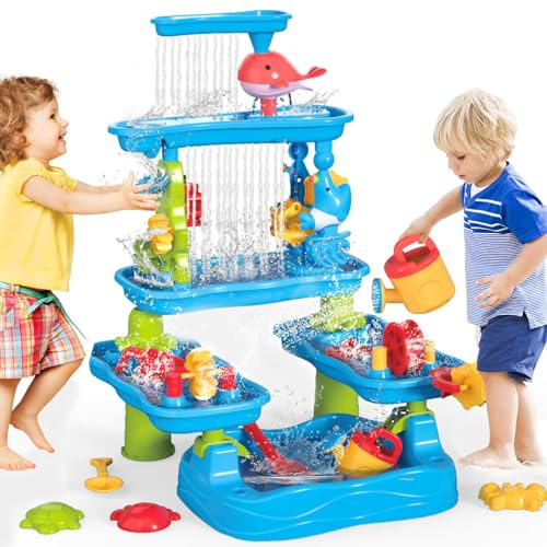 Dolanus Water Play Table Toys Sand and Water Table for 3+ Year Old Kids | Gifts for Age 3 4 5 6 7 8 Years Old Kids Toddlers Birthday Presents, Outdoor Summer Garden Beach Pool Toys