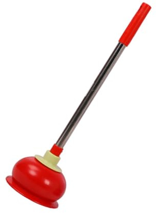 SUPVOX Stantuffo per WC in Gomma e Acciaio Inox 1 Pezzo, Sturalavandini da Bagno Manico Ergonomico, Strumento Pulizia Tappi per Casa, Ufficio e Hotel