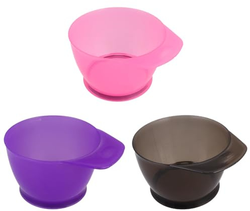 TIKODIDA Set 3 Ciotole per Tintura Chioma con Manico, Ciotola per Colorare Chioma Resistente, Accessorio Parrucchiere Professionale per Tintura Fai da Te, Miscelazione Colori per Salone