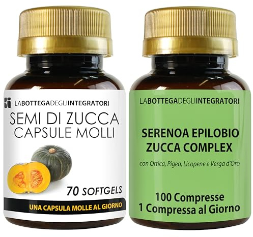 Ensemble de compléments : Huile de pépins de courge 70 gélules et Complexe Serenoa-Épilobe 100 comprimés | Prostate et voies urinaires | Un par jour