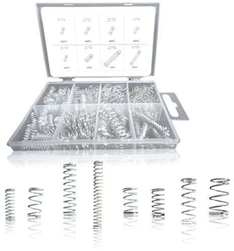 Druckfeder Set 246 tlg. Druckfeder aus Metall Stahlfedern Spiralfeder Set für Werkzeuge und Heimbedarf (1)